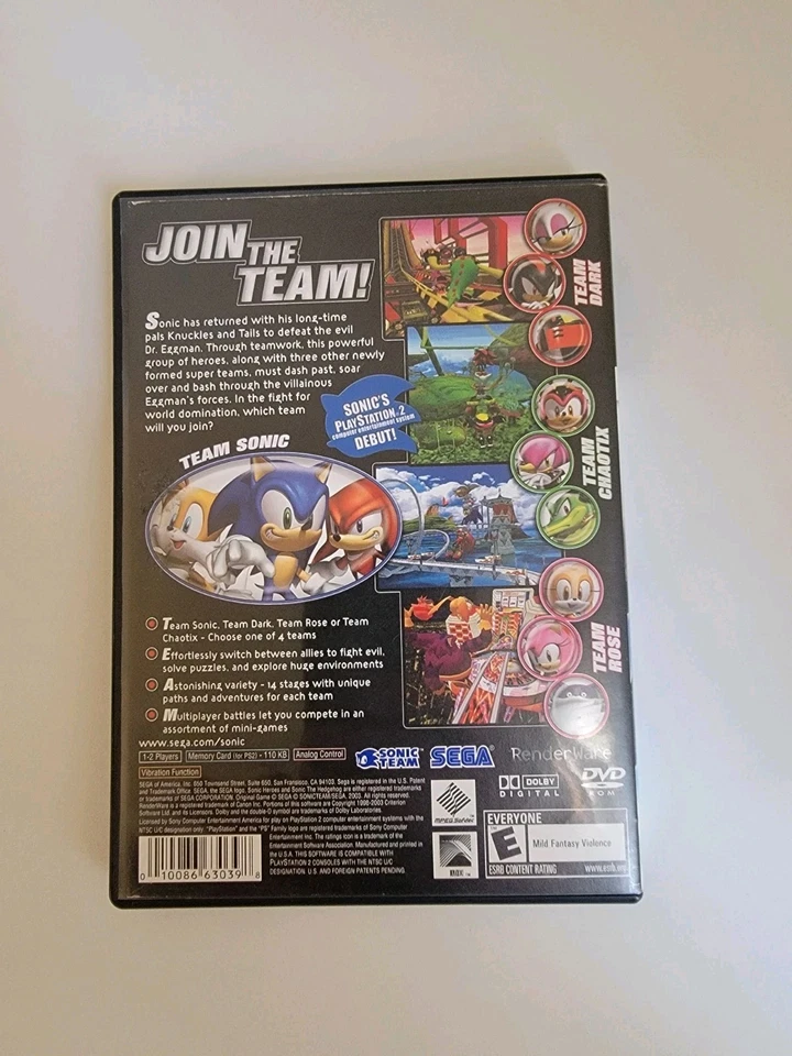 Sonic Heroes - Sony PlayStation 2 tested - Image 2 of 3