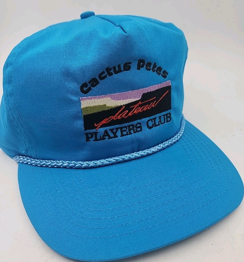 Vintage Cactus Pete's Plateau Players Club Hat Strapback Corded | eBay
