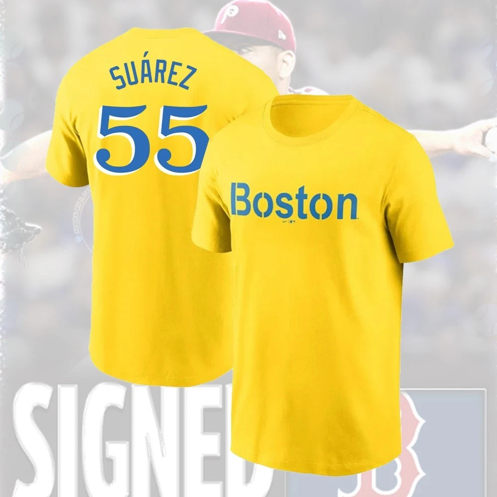 Ranger Suárez Boston Red Sox 2026 Player Name & Number Double Sided T-Shirt