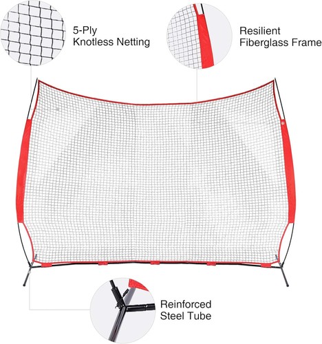 ZELUS Collapsible Barricade Backstop Net 12x9 ft, Net for Lacrosse, Baseball - Picture 2 of 12