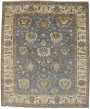 8X10 ft Handmade Floral Osh Chobi Wool Rug Classic Oriental Carpet Muted Tones