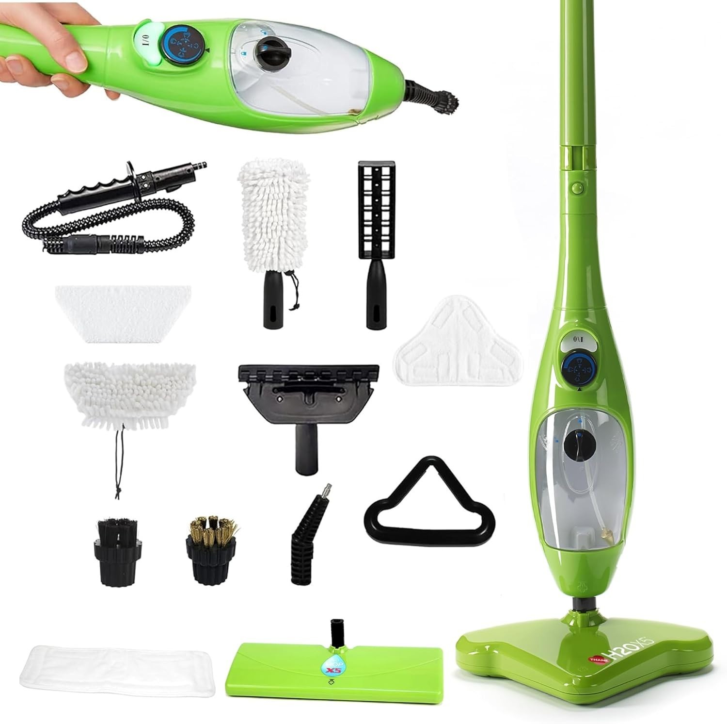 H20 Mop X5 Steam Mop & Large Mop Head - 11pc