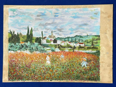 Claude Monet Drawing (Handmade) Very well preserved antique paper.