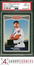 2019 TOPPS HERITAGE ROOKIE PERFORMERS #RP-3 PETE ALONSO RC PSA 10
