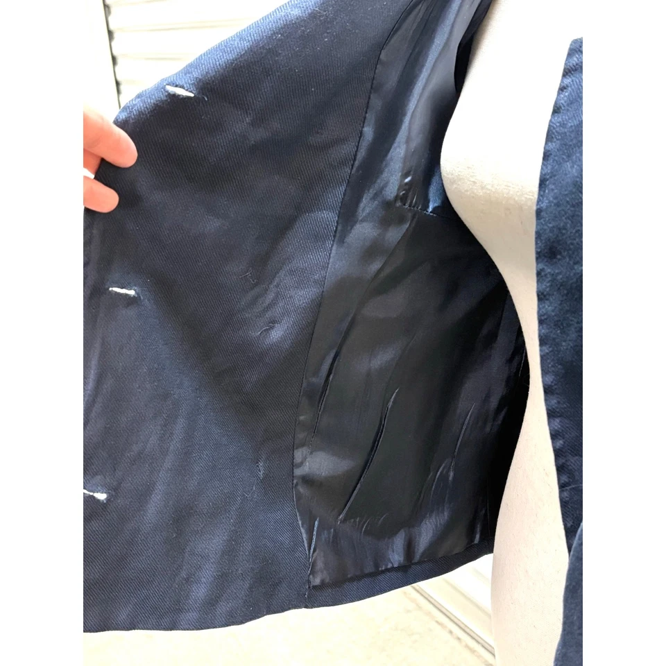 Blazer Vintage Tweeds Lino, Doble Pecho, Mangas 3/4, Forrado, Mujer Talla S Foto 2 de 4