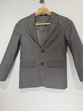 Chaps Boys Suit Jacket Gray Polyester Blend Size 8 Regular Dress Blazer