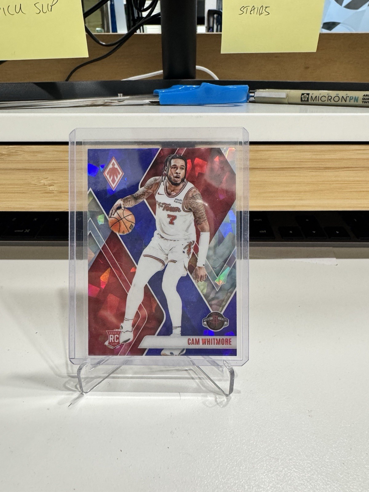 2023-24 Panini Phoenix NBA Cam Whitmore RC Blue Cracked Ice #294 Rockets