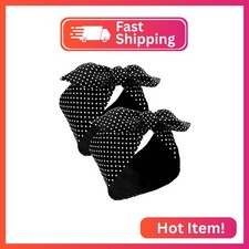 Hicarer 2 Pieces Polka Dot Headband Bandana Headband 50s Costume Hair Accessorie