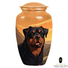 Rottweiler Dog Cremation Urn for Ashes   Pet Memorial Urn for Dogs Aluminum