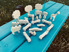 Holz Zoo Holzspielzeug Tierfiguren-Set naturf...