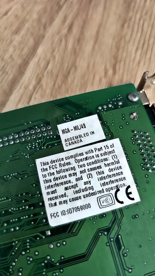 Matrox Millenium 4MB PCI MGA-MIL/4B 590-05 MGA-2064W VGA Vintage Graphics Card - Image 3 of 4