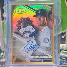 Topps 2021 Gold Label Framed Autographs Evan White Mariners Auto RC Black 45/75