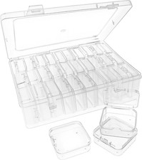 30Pack Bead Organizer Box with Hinged Lid - Clear Bead Storage Containers for Or