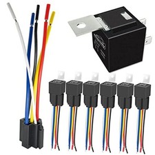 80/60Amp 12V 5-pin Relay Kit, SPDT 12-Volt Automotive Relay with 6 relays