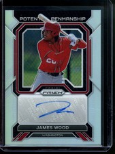 2023 Panini Prizm James Wood Potential Penmanship Silver Autograph Nationals
