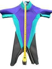 KIDS "TS" SIZE 10 SHORTY DIVE WETSUIT BLACK, PURPLE, TEAL SNORKEL