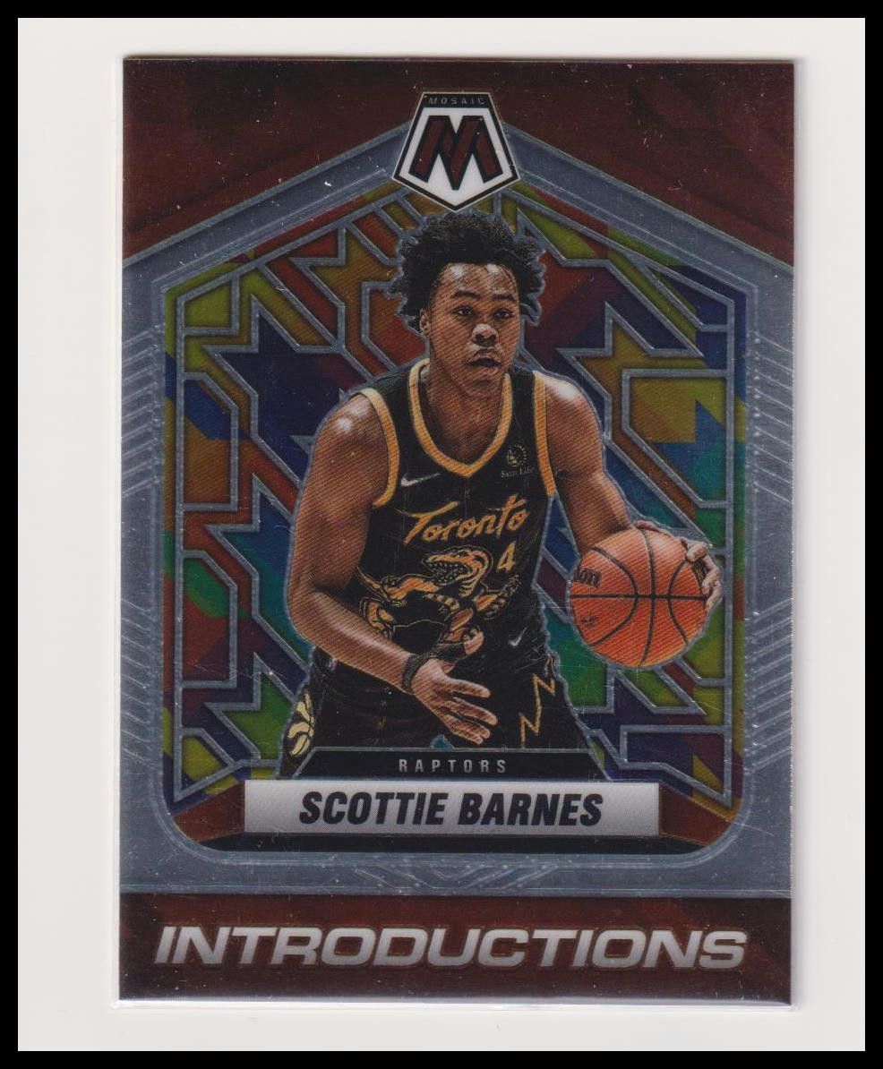 2021-22 Panini Mosaic Scottie Barnes Toronto Raptors Introductions RC Rookie