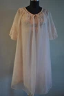 Vintage Vanity Fair 2 piece Peignoir Set Sz 32 Pink Double Layer Chiffon