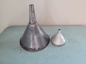 Vintage Metal Funnel Lot of 2:  5.5" and 2.75"