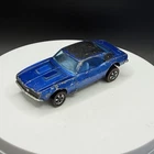 Vintage Hot Wheels Redline Custom Camaro Blue W/ Black Top & Blue Interior