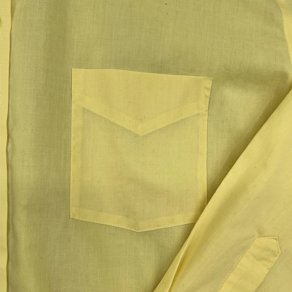 Camisa de vestir Stafford para hombre XL amarilla de viaje fácil cuidado tela ancha ajuste regular Foto 3 de 4