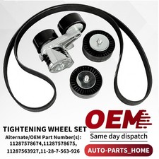 Drive Belt Kit Belt Tensioner Assembly Pulleys For Bmw 135i 335i 535i Xdrive X1