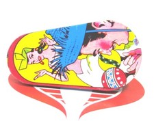 Vintage Tin Noisemaker Litho Masquerade Party Decorated Ratchet Spinner