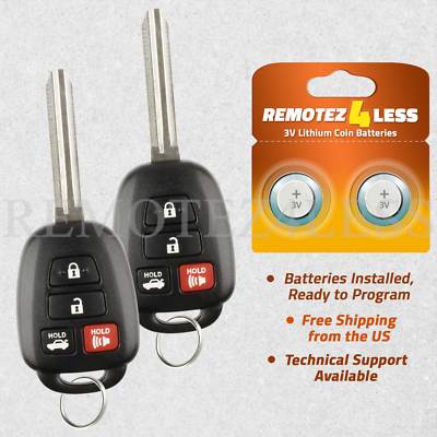 2 For 2012 2013 Toyota Camry Remote Car Keyless Entry Key Fob