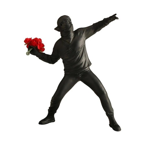 Moderne Kunst Harz Banksy Skulpturen Blume Werfer Statue Schreibtisch Bomber Dekoration - Bild 20 von 24