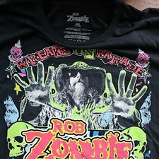 Rob Zombie 2022 Freaks on Parade Concert Tour Double Sided T Shirt SZ 4XL