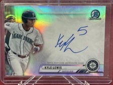 2017 Bowman Chrome Kyle Lewis Prime Chrome Signatures Refractor Auto /75