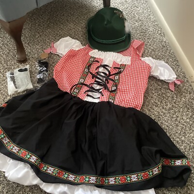 Women Oktoberfest Costume German Bavarian Dirndl Maid Fancy Dress Size XL  HAT | eBay