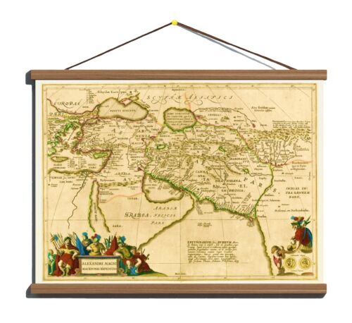 Ancient Decorative Map: Alexander the Great Empire Canvas Magnetic Wooden Hanger - Afbeelding 1 van 17