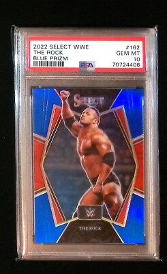 2022 Select WWE The Rock Blue PSA10
