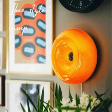 Glass Donut Lamp – Dimmable Plug-in Wall/Desk Light, Warm Glow Ambient Decor
