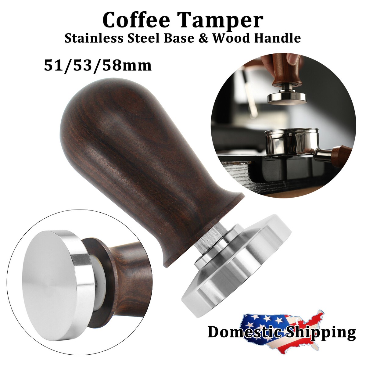 51mm 53mm 58mm Coffee Tamper Calibrated Espresso Tamper With Spring Loaded  USA