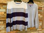 Tommy Hilfiger Lot of 2 Top Long Sleeve Round V Neck Gray Sweaters Sz M 12 /14 — photo 4