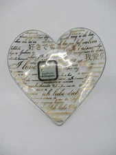 ANNIEGLASS HEART SWEET NOTHINGS GOLD  DISH / PLATE - 7"   0503E