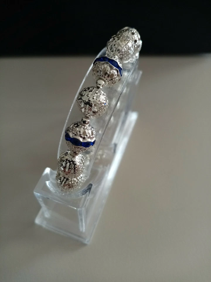 Schmuck Armband Perlen Armband aus filigranen Perlen mit Kristallband 20 + 4 cm - Bild 3 von 3