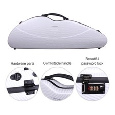 White Violin Case 4/4 full size Strong Light Carbon fiber hard shell Code lock