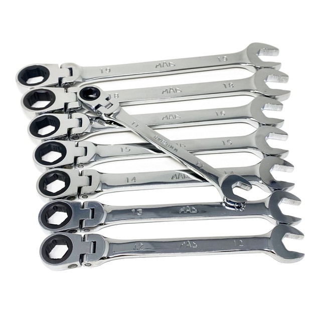 Mac Tools RWF Flex-Head Ratcheting Box End Wrench 6 Pt 11mm 15mm 16mm 17mm 18mm Mac Tools RWF Flex-Head Ratcheting Box End Wrench 6 Pt 11mm 15mm 16mm 17mm 18mm