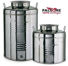 CONTENITORE BIDONE FUSTO OLIO ACCIAIO INOX 18/10 RUBINETTO OMAGGIO FUSTINO FUSTI