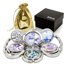 Set of 6 Mixed Pattern Foldable Womens Bag Purse Hook Handbag Hanger Holder