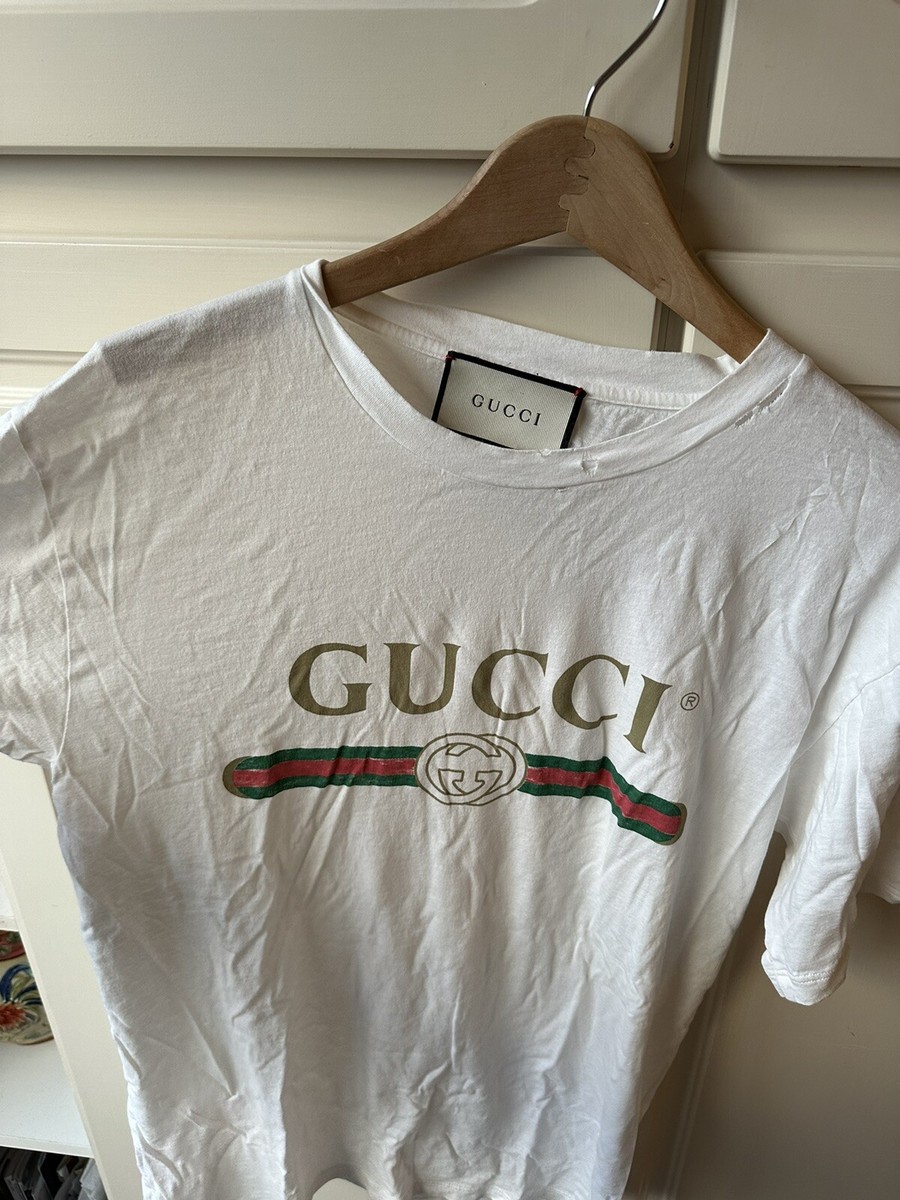 Gucci 1980 Printed Shirt T-shirt With Embroidered Flower and Gucci 1980 Printed Shirt T-shirt With Embroidered Flower and
