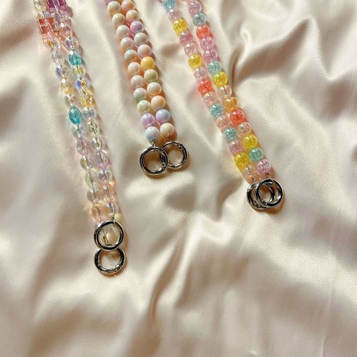 Candy Color Crossbody Bag Strap Chain Beaded Cell Phone Lanyard - Zdjęcie 6 z 6