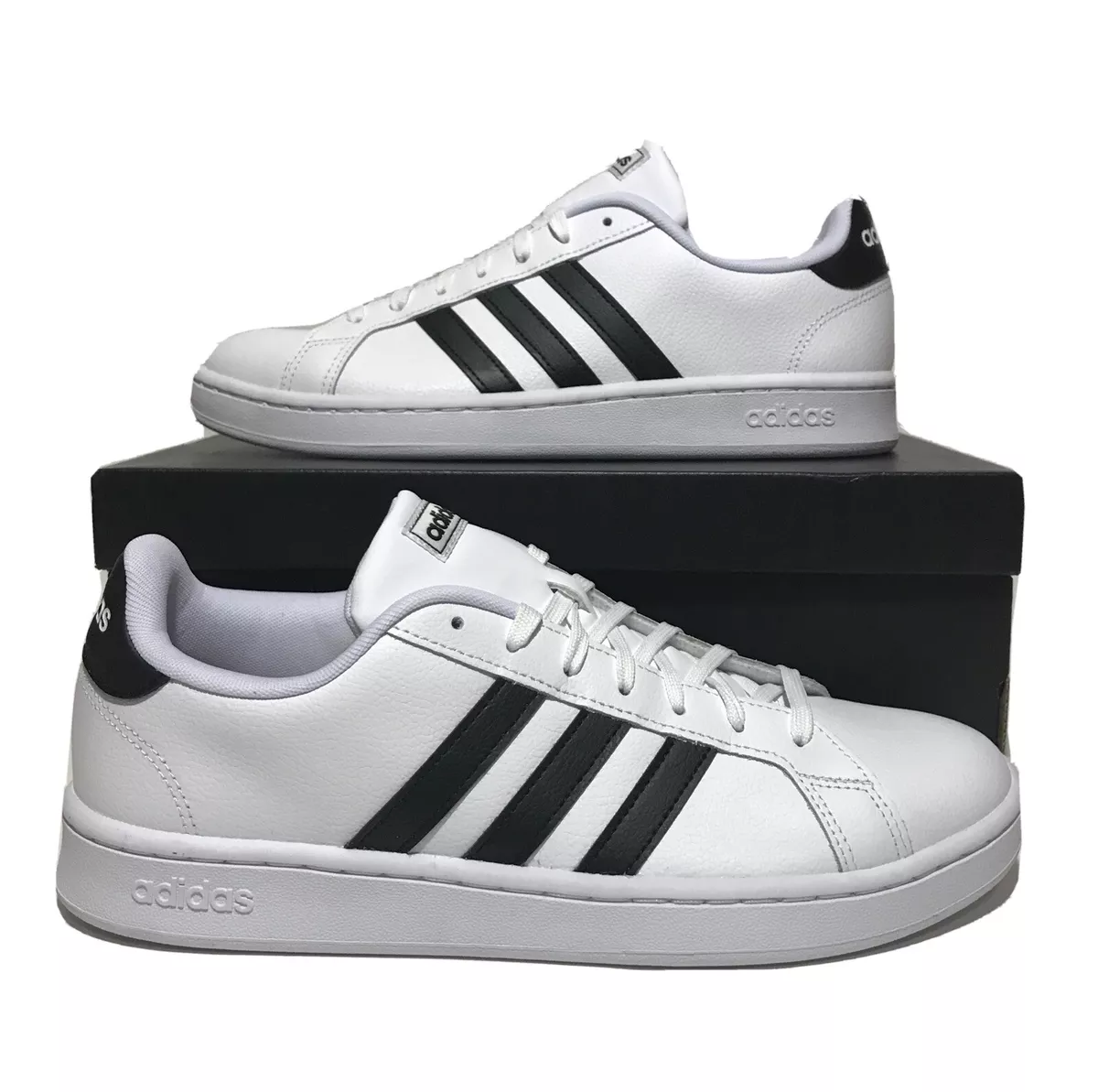 Adidas Mens Grand Court shoes Mens size With Cloudfoam Black | eBay