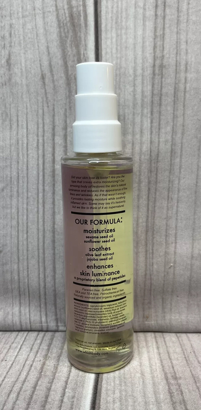 Whish Body Oil 3.5 fl oz Lavender Moisturizes Soothes Enhances Skin