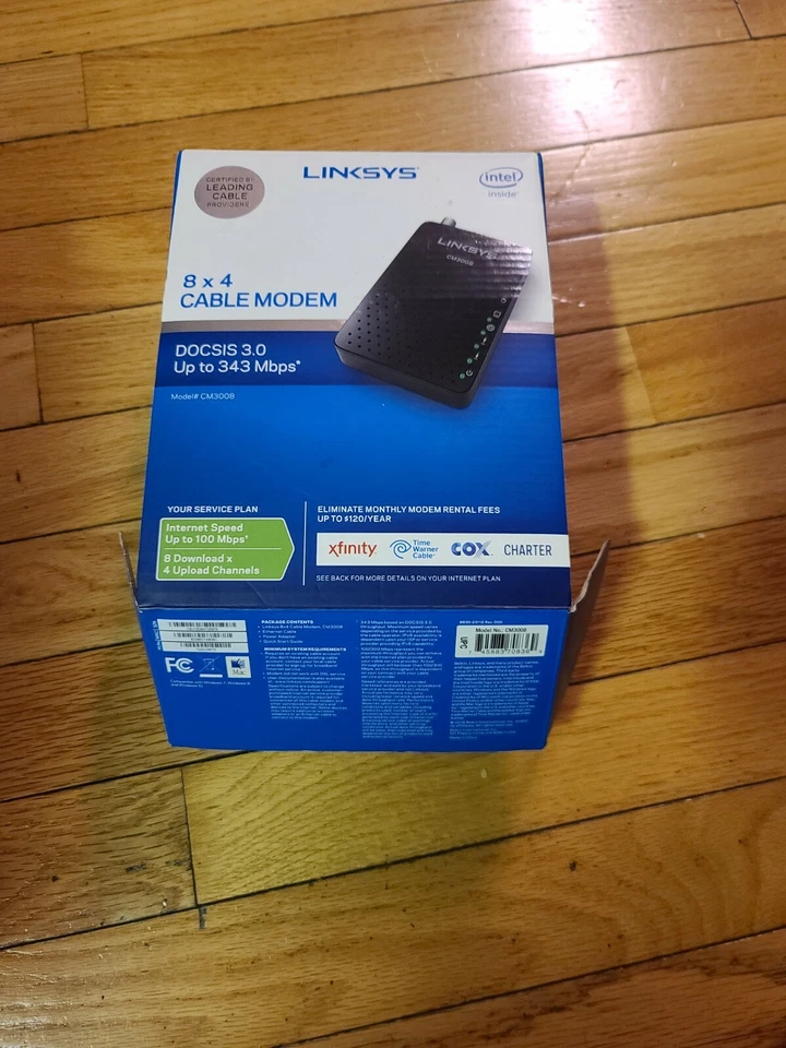 Linksys 8 x 4 Cable Modem Model No. CM3008 Docsis 3.0 - Image 2 of 4