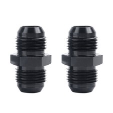 Male to Male Flare Union Coupler Fitting Coupling Aluminum Straight Black 2PCS