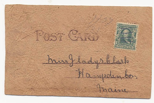 Kissing Match Dutch Boy & Girl Sharing a Kiss 1907 Leather Postcard Q - Picture 2 of 2